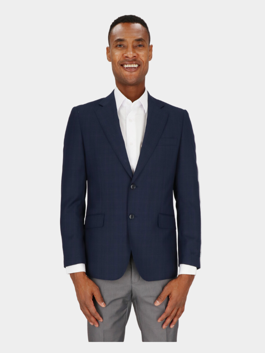 slim fit sportjacka med två knappar och hakslag