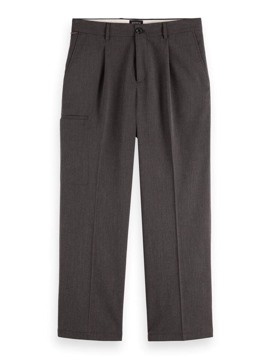 fickdetalj vid passform melerad chino