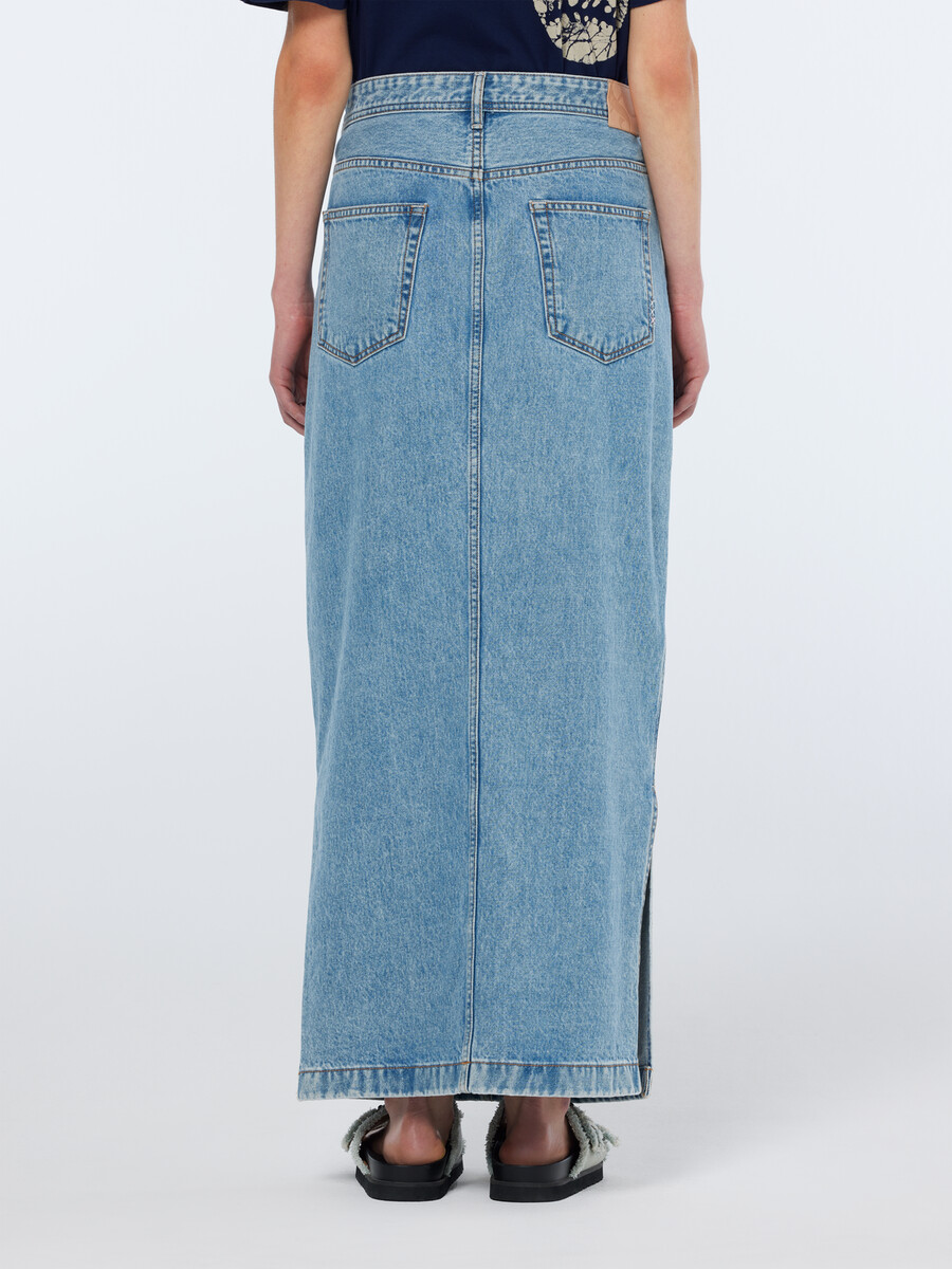låg midja i denim med maxikjol lakehouse