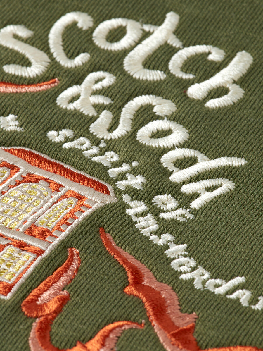 40-årsjubileumsbroderad huvtröja med avslappnad passform