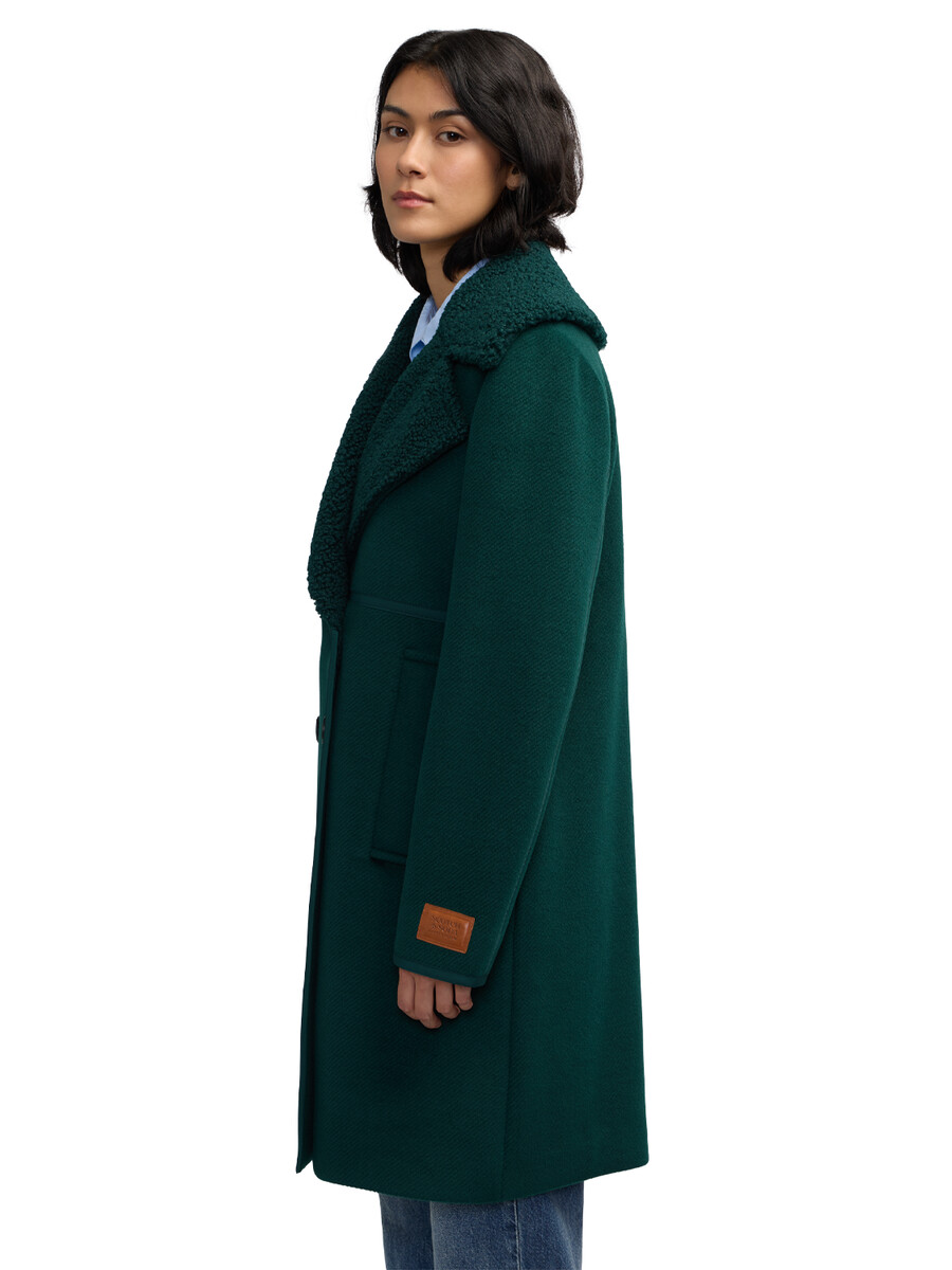 runa dubbelknäppt peacoat med sherpakrage och dubbelansikte