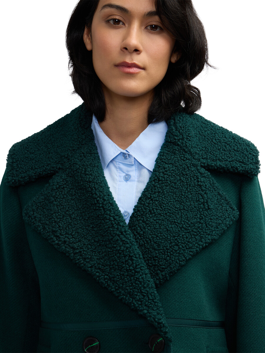 runa dubbelknäppt peacoat med sherpakrage och dubbelansikte