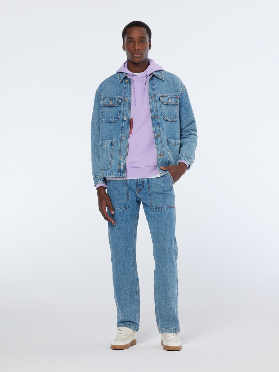 denimjacka i läder lakehouse