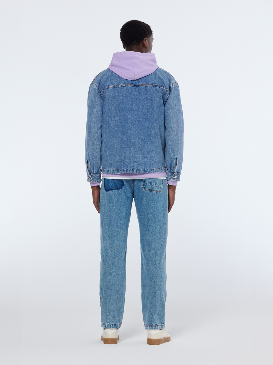 denimjacka i läder lakehouse