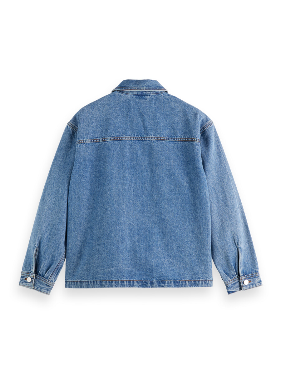 denimjacka i läder lakehouse
