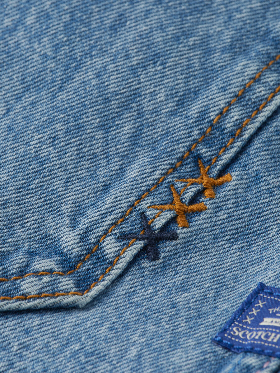 denimjacka i läder lakehouse