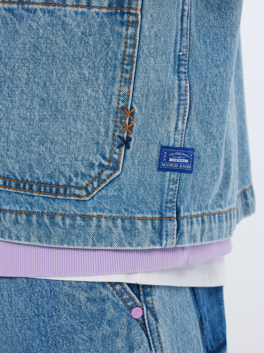 denimjacka i läder lakehouse