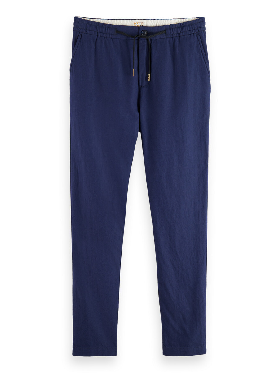 warren joggingbyxa i linneblandning i twill