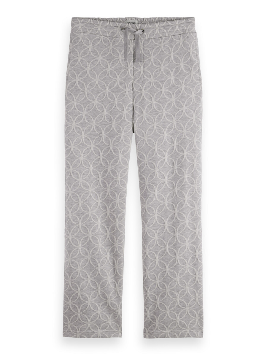 jacquard terry avslappnad rak träningsbyxa
