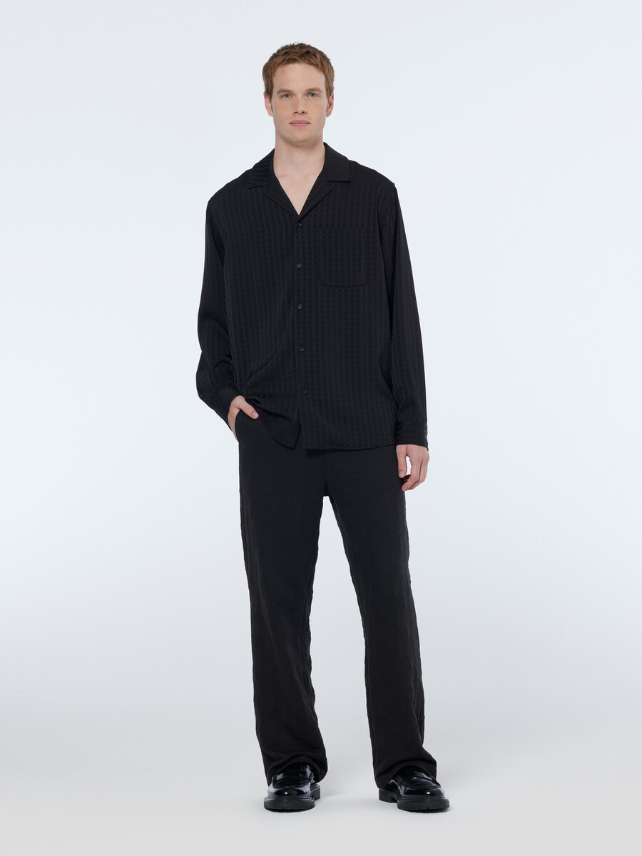 jacquard relaxed fit sateen skjorta