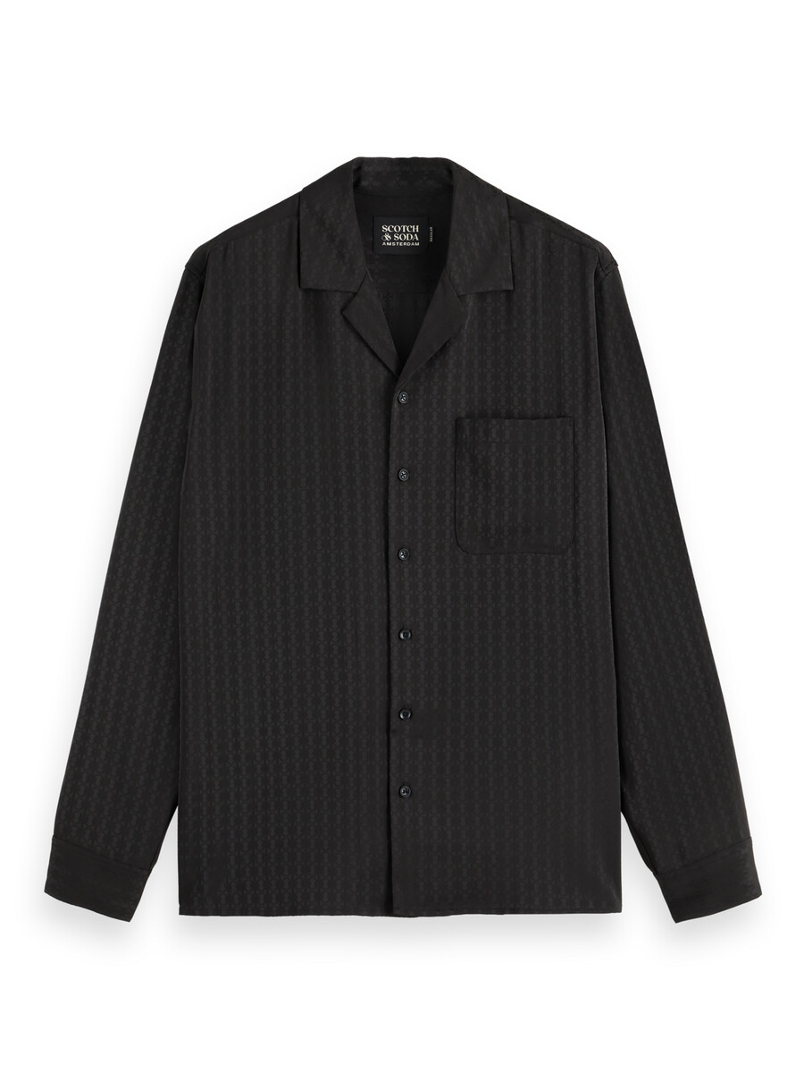 jacquard relaxed fit sateen skjorta