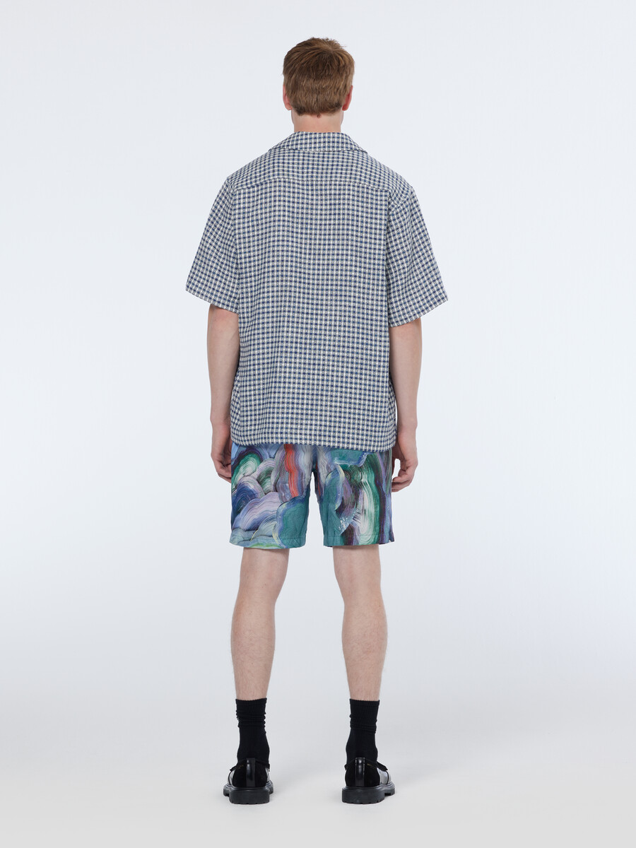 jacquard-skjorta med avslappnad passform och kortärmad design
