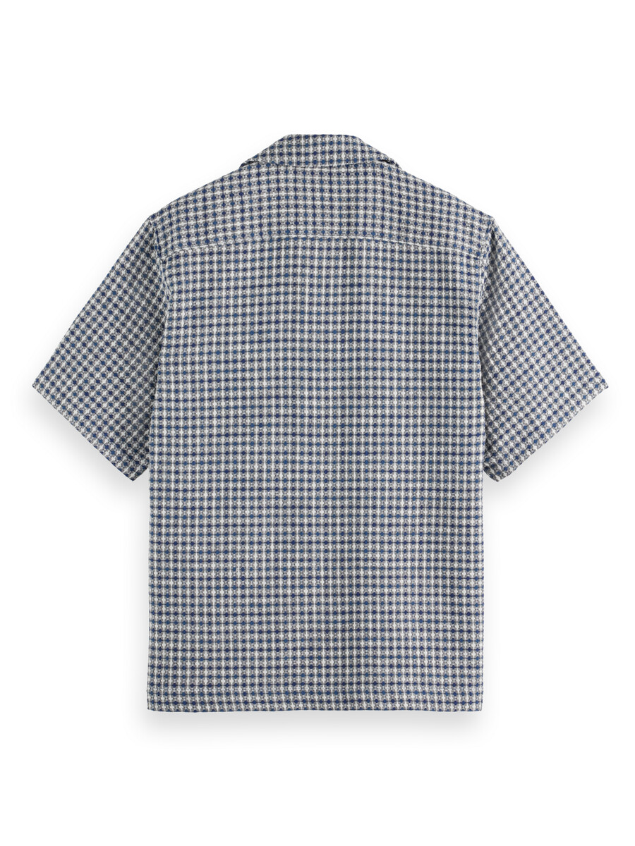 jacquard-skjorta med avslappnad passform och kortärmad design