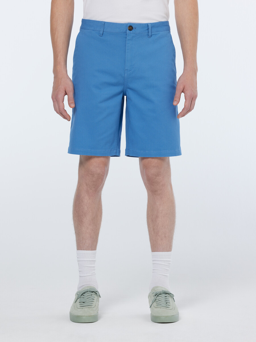 stuart tvättad bomullsblandning normal passform shorts