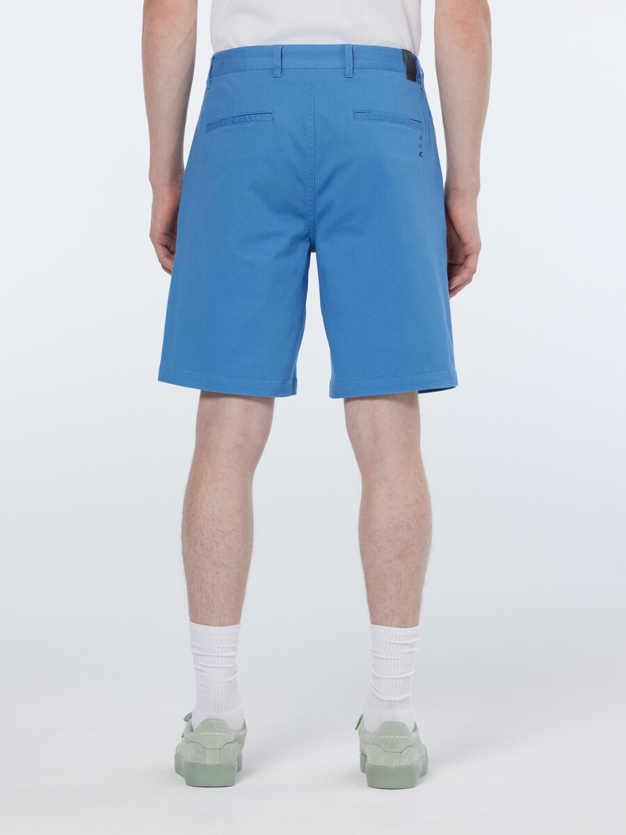 stuart tvättad bomullsblandning normal passform shorts