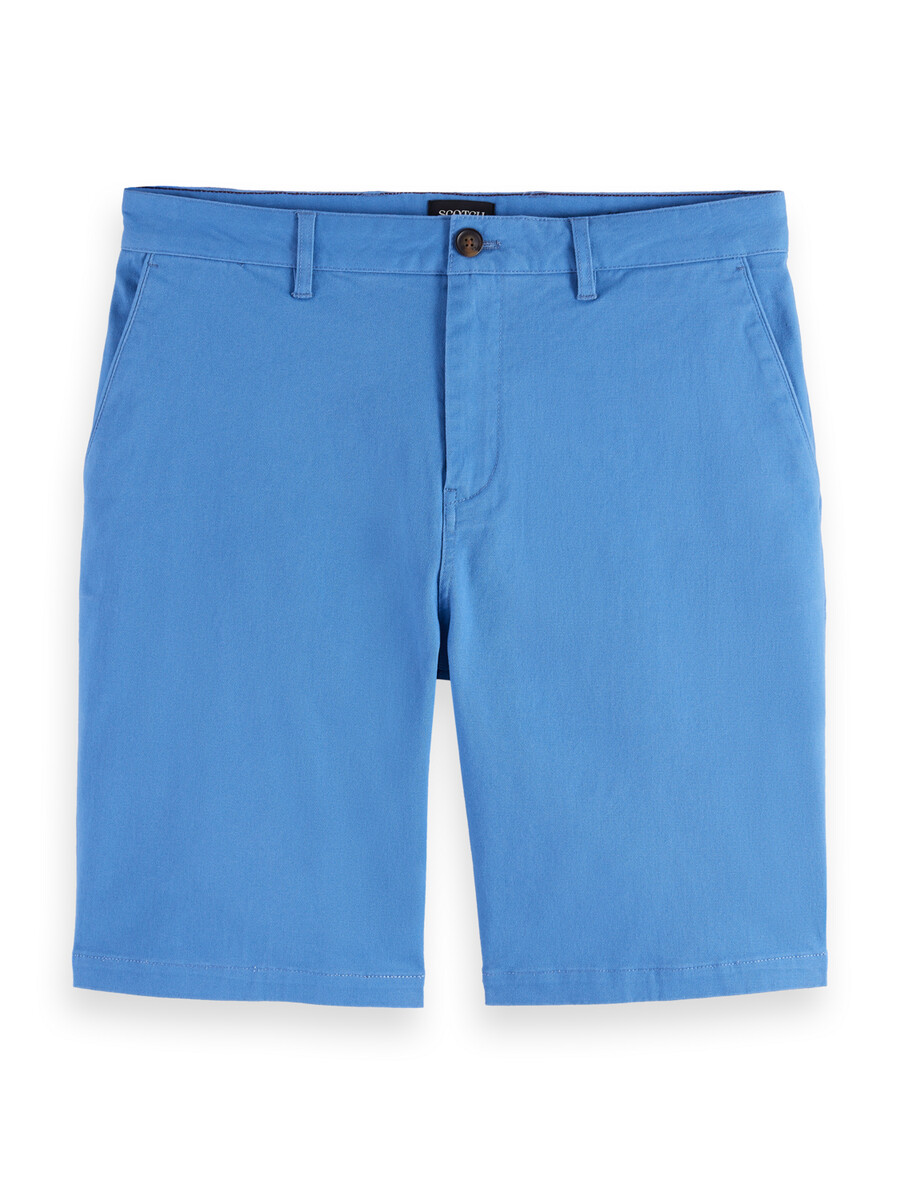 stuart tvättad bomullsblandning normal passform shorts