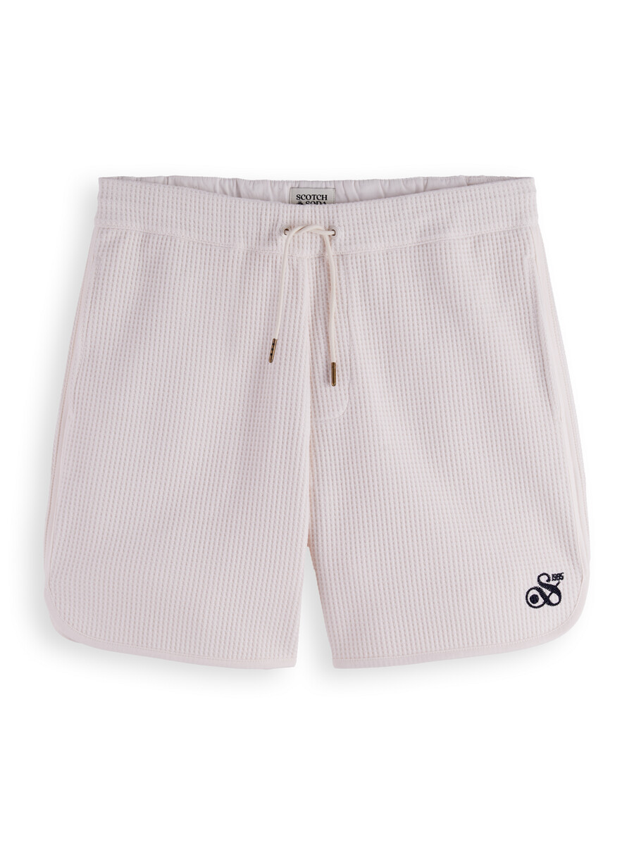 bermudashorts med sportig våffelmönster och avslappnad passform