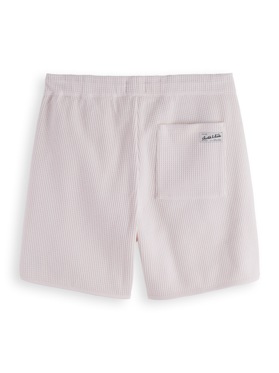 bermudashorts med sportig våffelmönster och avslappnad passform