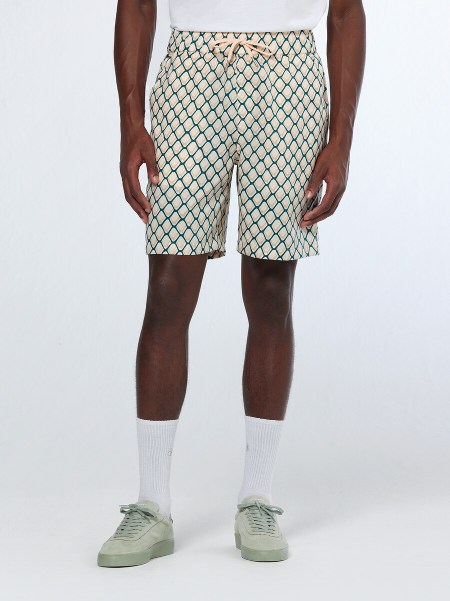 fave tennis mönstrade bermudashorts med avslappnad passform