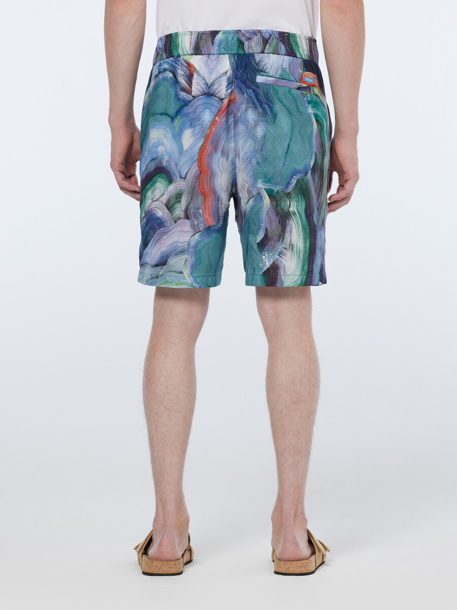 favourite abstrakt tryckt bermudashorts med avslappnad passform