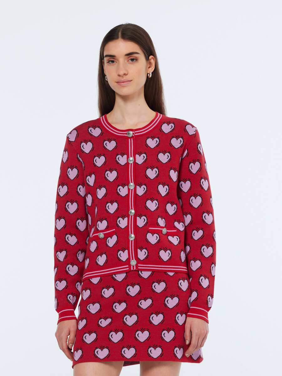 scotch soda x burton morris hjärtmönster kofta
