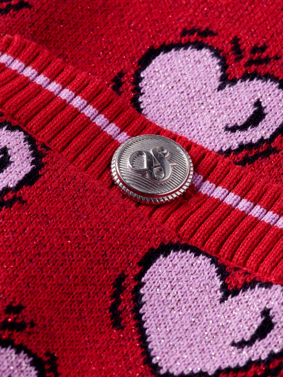 scotch soda x burton morris hjärtmönster kofta