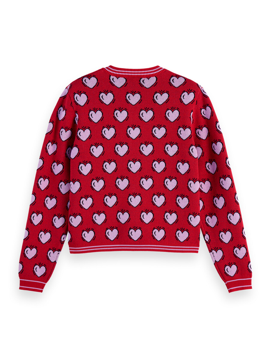 scotch soda x burton morris hjärtmönster kofta