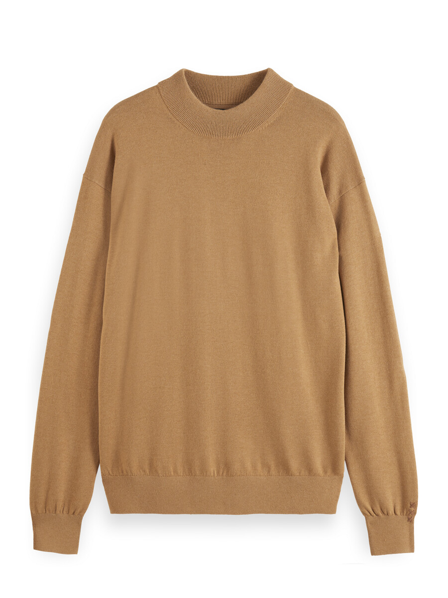 essentials — nedsänkt axlad pullover med hög halsringning