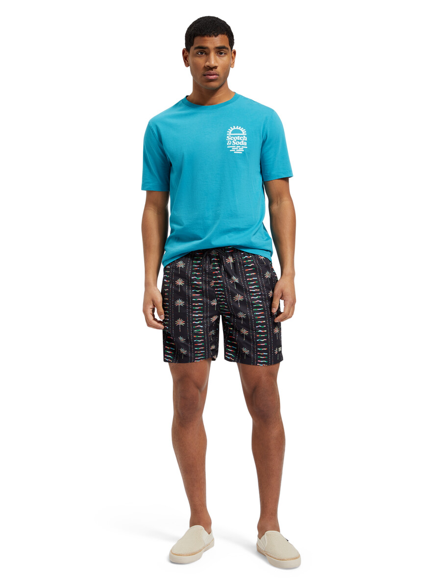 medellånga badshorts med heltäckande tryck