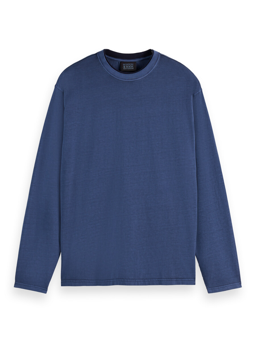 avslappnad passform färgad t-shirt med lång ärm