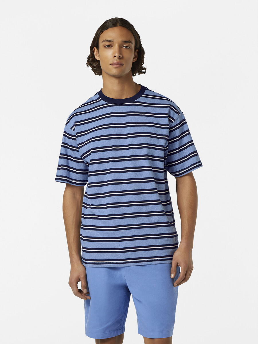 garnfärgad randig t-shirt med avslappnad passform