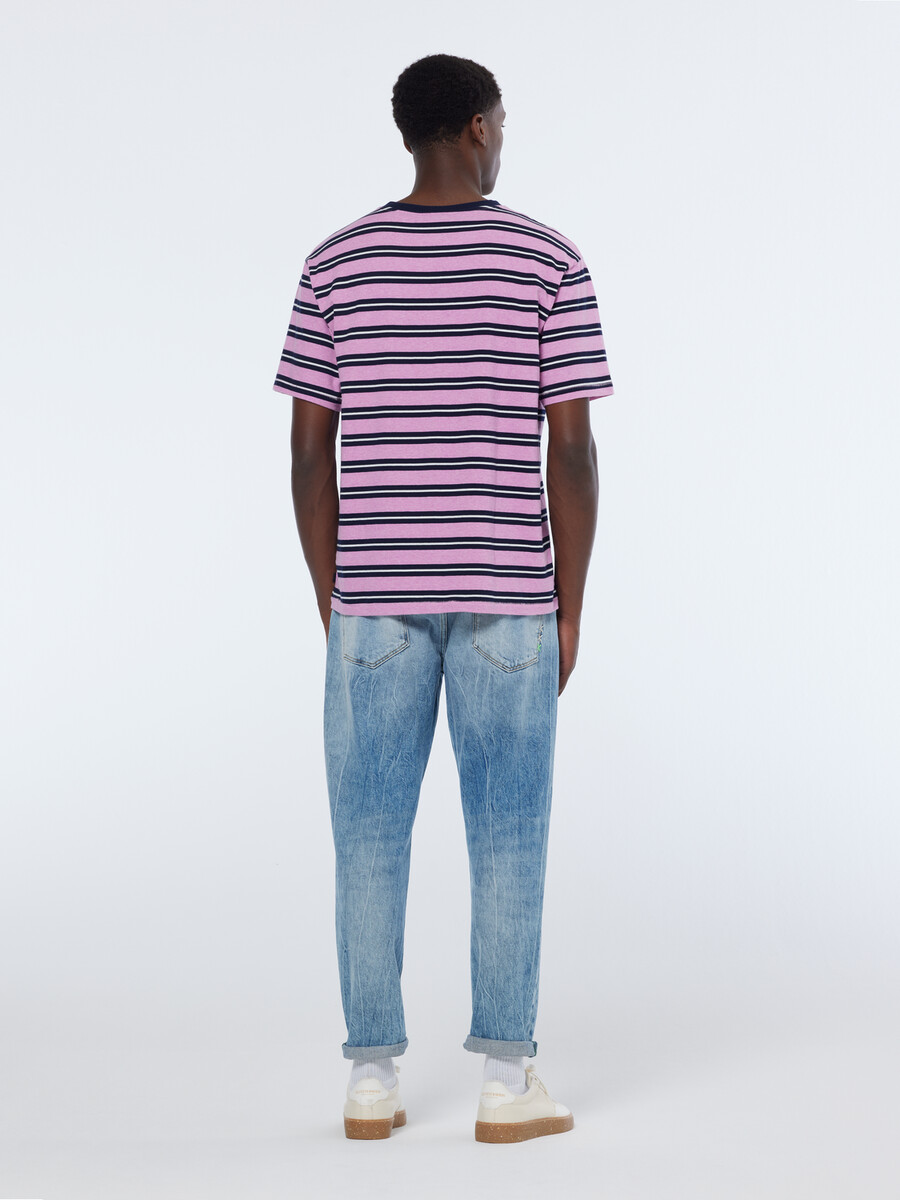 garnfärgad randig t-shirt med avslappnad passform