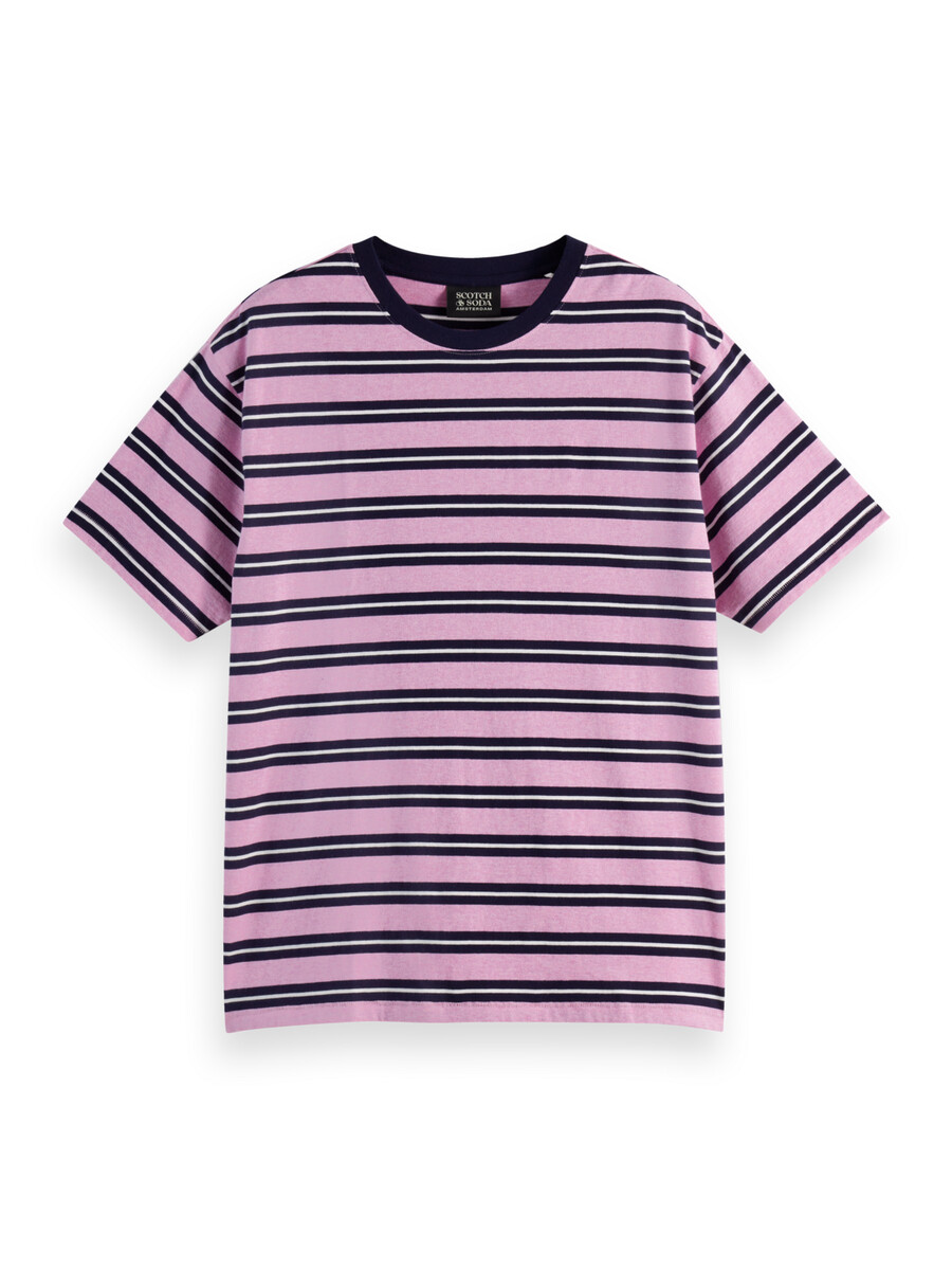 garnfärgad randig t-shirt med avslappnad passform
