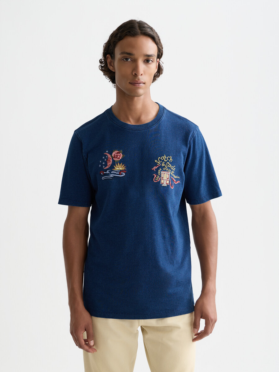 40-årsjubileumshjältarna – indigofärgad t-shirt med avslappnad passform
