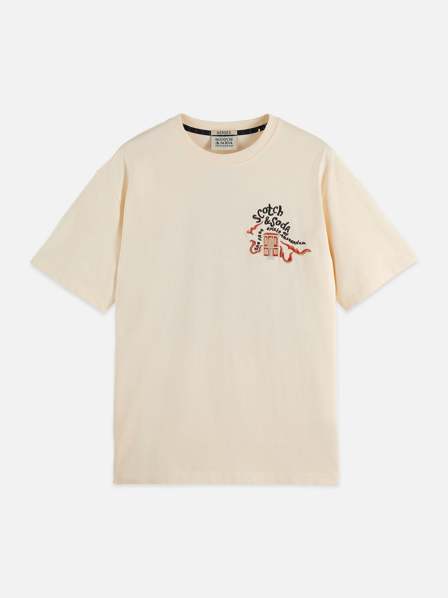 40-årsjubileums-t-shirt med avslappnad passform och broderi