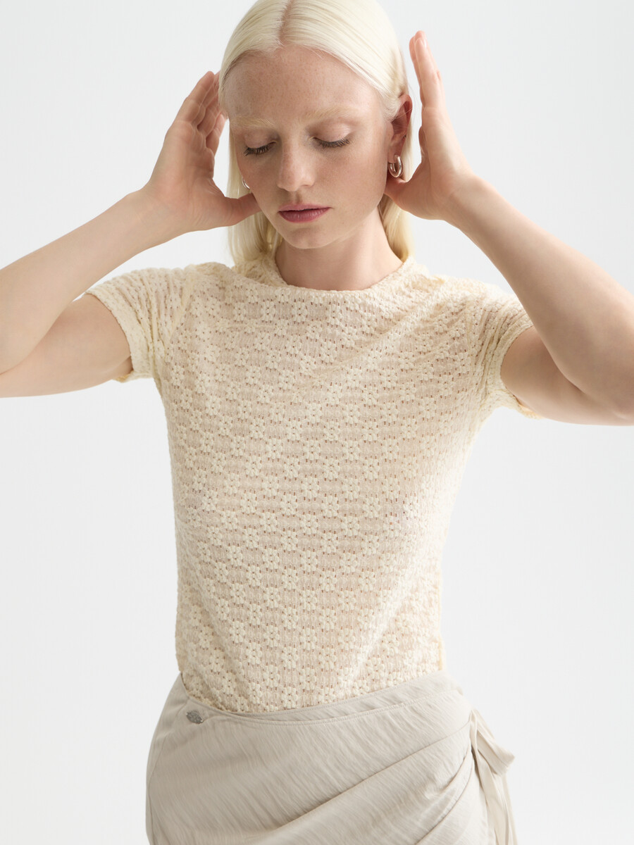 öppen struktur slim fit t-shirt