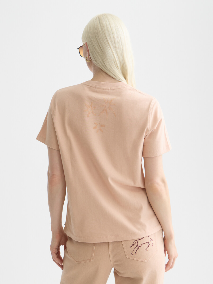 t-shirt med normal passform och flocktryck