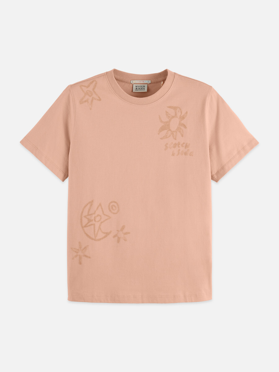 t-shirt med normal passform och flocktryck